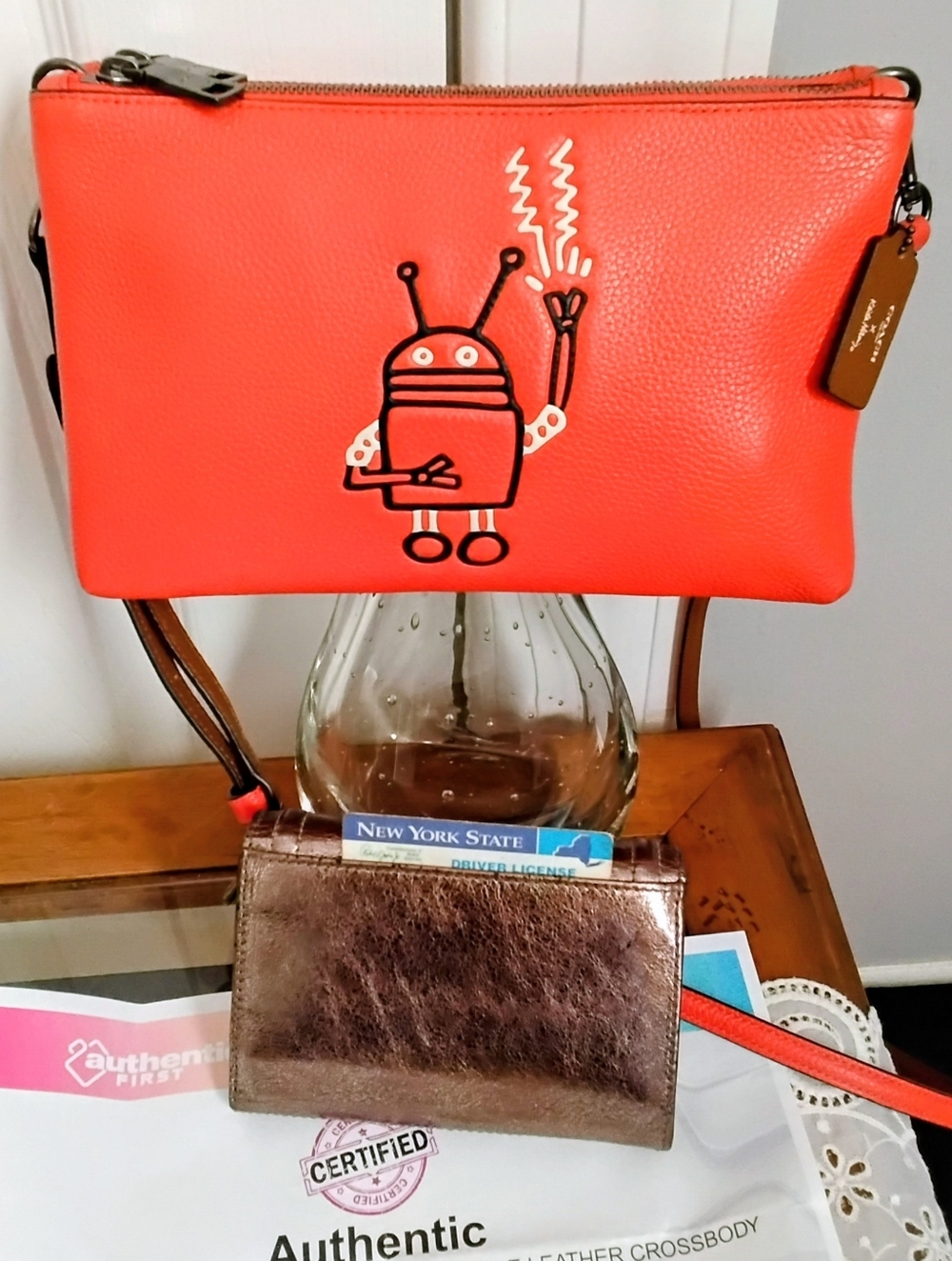 COACH X KEITH HARING ROBOT CROSSBODY BAG + WALLET Purse